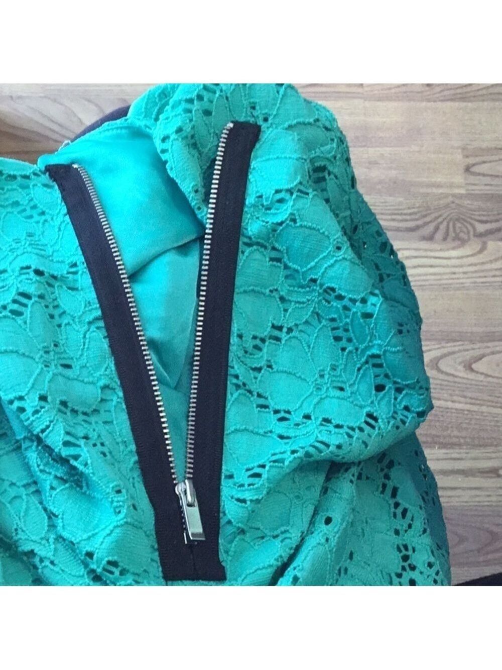 Alfani floral lace pullover blouse Women’s size medium green 3/4 sleeve - Picture 16 of 16